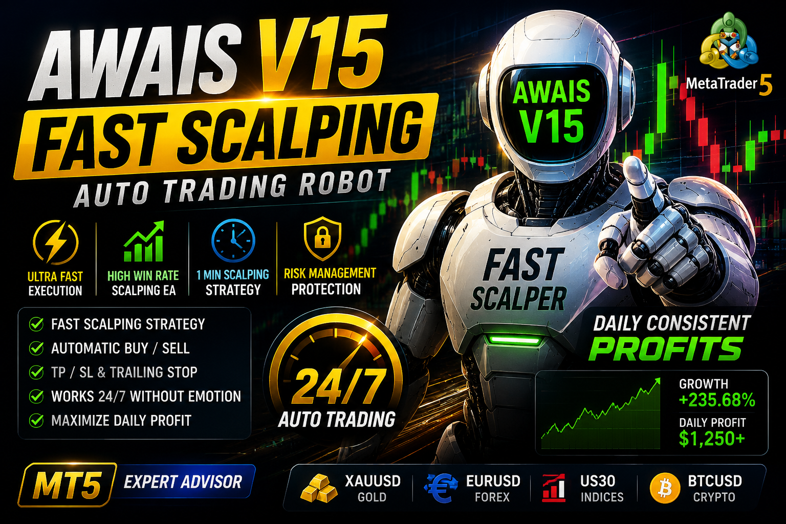 Awais V15 ROBOT - MT5 Expert Advisor
